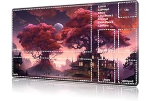 RAUEDWDJS for MTG Card Playmat with Zone,Game Play Mat for MTG TCG 24 x 14 inches,Non-Slip Play Mat for Commander Board RPG CCG Game TCG Other Card Games/Mouse Pad-Red Tree House