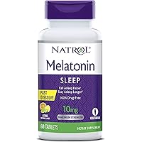 Natrol Melatonin Fast Dissolve Tablets, Helps You Fall Asleep Faster, Stay Asleep Longer, Easy to take, Dissolves in…