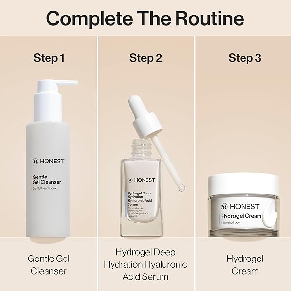 HONEST BEAUTY HYDROGEL CREAM WITH HYALURONIC ACID, JOJOBA, + SQUALANE | OIL FREE, LIGHTWEIGHT, MOISTURIZING | EWG VERIFIED, VEGAN + CRUELTY FREE | 1.7 FL OZ