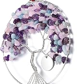 Jovivi Dream Catcher Wall Art Tree of Life Crystals Purple Pink Blue view 5