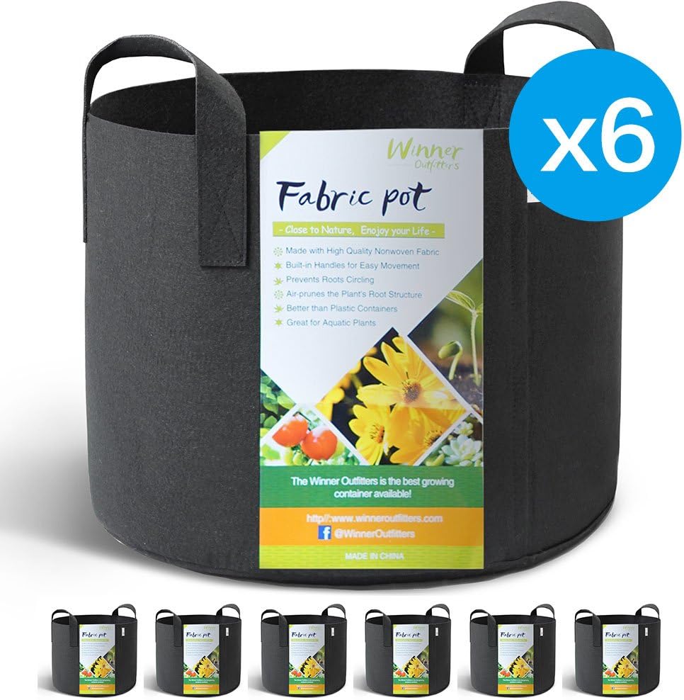Amazon.com : WINNER OUTFITTERS 6-Pack 5 Gallon Grow Bags ...