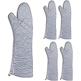 2 Pairs 24 Inch Extra Extra Long Oven Mitts Heat Resistant Cotton Lining Oven Thick Gloves Kitchen Food Service Mittens for Pot Holders Cooking Baking BBQ