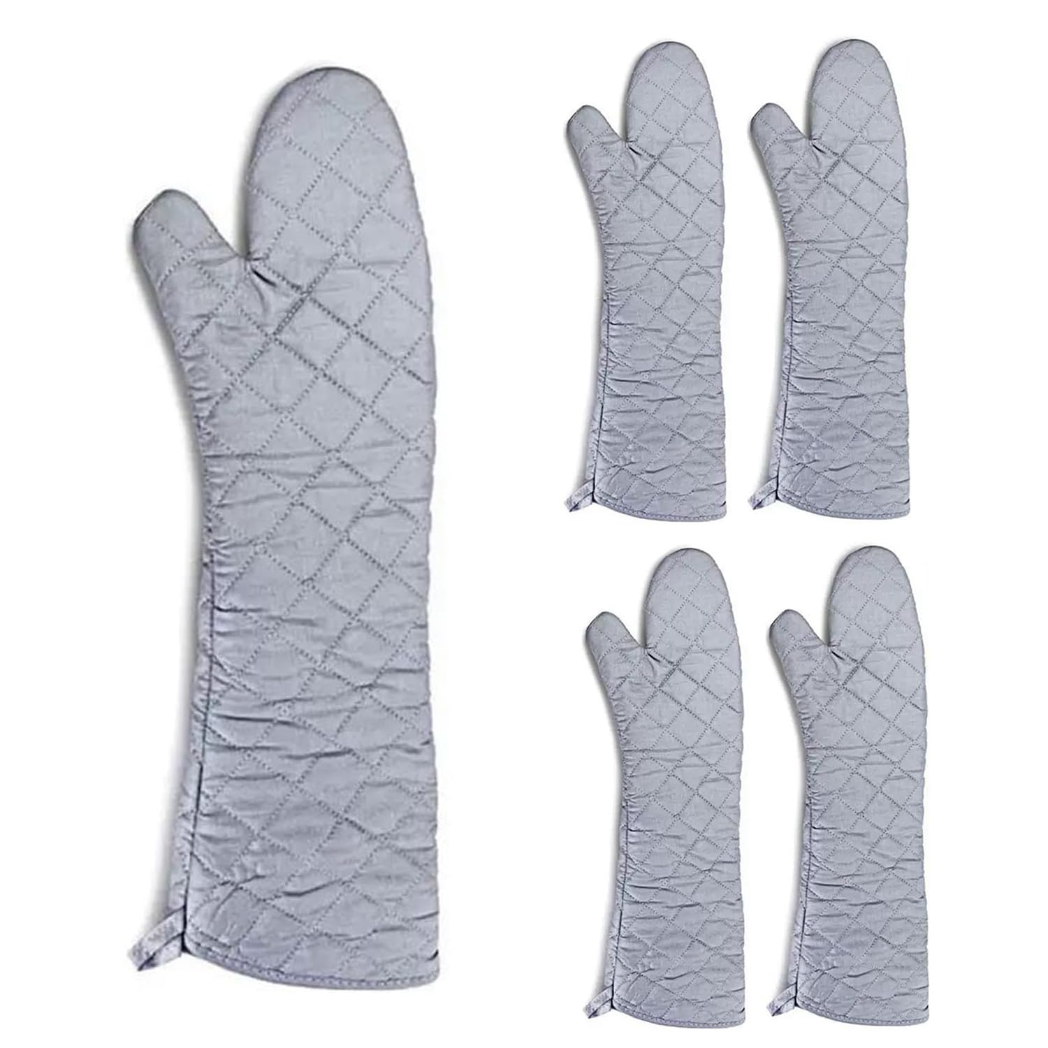 Photo 1 of 2 Pairs 24 Inch Extra Extra Long Oven Mitts Heat Resistant Cotton Lining Oven Thick Gloves Kitchen Food Service Mittens for Pot Holders Cooking Baking BBQ