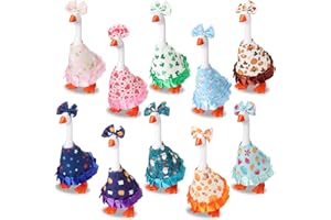 Weysat 10 Set Christmas Mini Desk Goose Outfit Holiday Bundle Fall Winter Valentines Easter Magnetic Geese Statue Felt Fabric Costume for 7 Inch Desktop Goose Table Decor Gifts(Cute Style,Fabric)