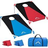 Himal Portable PVC Framed Cornhole Game Set with 8 Bean Bags and Carrying Bag (Blue-Red,3 x 2-feet)