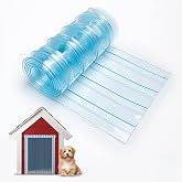 MEWTOGO 9.8in x 4.9ft Door Replacement Flaps for Dog House | Easy to Install &amp; Cut Transparent Vinyl Strip for Doggie/Doggy/Cat Entry Door