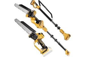 VERILUXE 2 in 1 Cordless 8 Inch Pole Saw & Mini Chainsaw, Compatible with Dewalt 20V Max Batteries (Not Included), Electric Pole Saws for Tree Trimming with Extension Pole Up to 15.5 FT Reach
