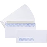 Amazon Basics #10 Security-Tinted Self-Seal Business Envelopes with Left Window for Invoices and Documents, White, 500-Pack
