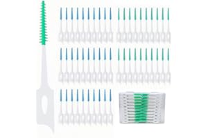 Maoerdental 300 Pieces Dual-Use Interdental Brushes Soft Silicone, Disposable Dental Picks,Premium Dental Floss Picks for Effective Teeth Cleaning(200pcs Green+100pcs Blue)