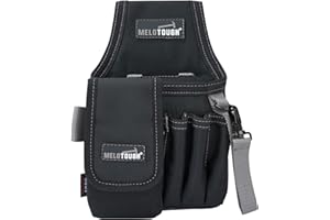 MELOTOUGH Small Tool Pouch with Belt Clip, Pocket Tool Belt Pouch,Electrician Clip on Tool Pouch, Multi-Pocket Tool Organizer