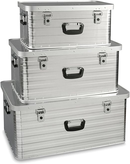 Enders Toronto Storage Box Set 3 (47 l, 80 l, 130 l), Silver: Amazon.es: Hogar
