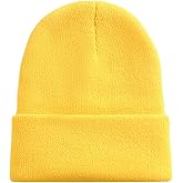 Yellow Beanie Knit Hats Adult Costume Accessories Cuffed Cap Halloween Cosplay Party Supplies