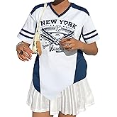Oversized Jersey Shirts for Women V Neck New York Baseball Jersey Baseball Game Day Outfits