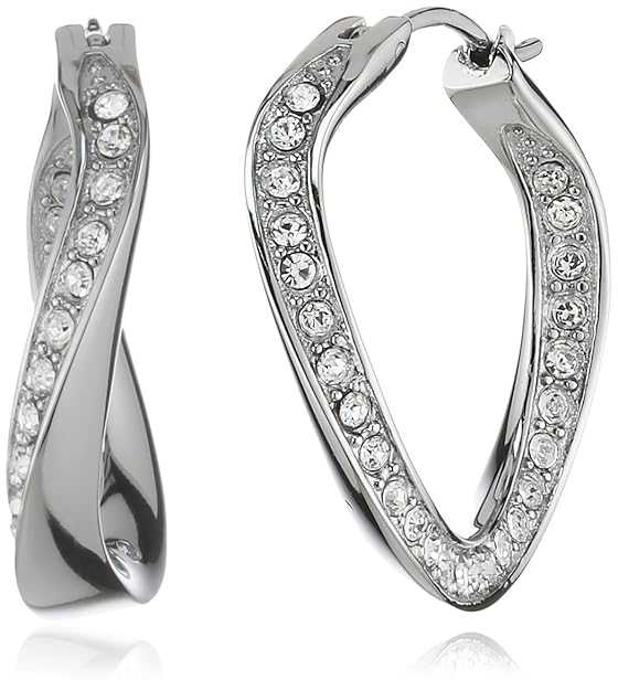 Fossil Damen-Creolen Edelstahl Zirkonia weiß JF01144040