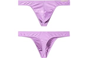 JINSHI Men's Thong Underwear Sexy Ice Silk Glossy G String Male Athletic Thongs T Back For Men Bikini Briefs