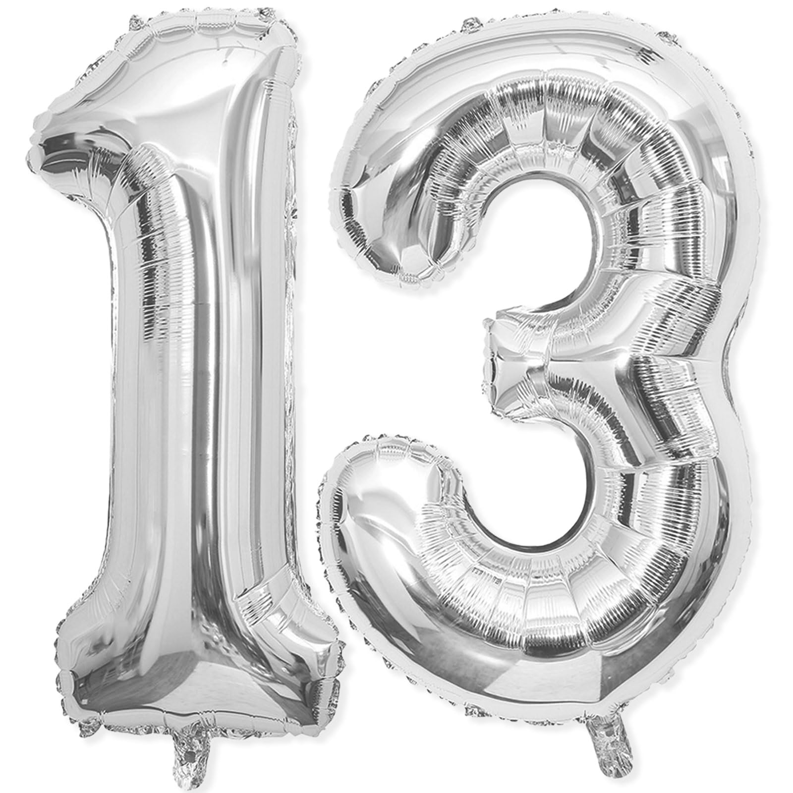 Photo 1 of 13 Balloon Number, 40 Inch Silver Foil Balloons Giant Jumbo Helium Number 13 or 31 Balloons for 13th 31th Birthday Decorationss Anniversary Events Boys Girls Party Decorationss (Silver)