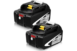 OHYES BAT 2Packs BL1860B 18 Volt 6.0Ah Replacement Battery Compatible with Makita 18V Lithium ion Battery 1860 BL1850 BL1840 BL1830 BL1820 BL1815B LXT400 194204-1 with LED Indicator Cordless Power Tools(Black)