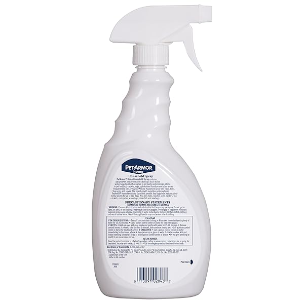 PETARMOR HOME HOUSEHOLD SPRAY FOR FLEAS AND TICKS, FLEA TREATMENT FOR HOME, PREVENTS FLEA AND TICK RE-INFESTATIONS FOR CATS AND DOGS, TREATS CARPET, FURNITURE, AND MORE, 24 OUNCE