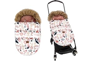 HOUSBAY Baby Stroller Bunting Bags Stroller Footmuff Universal Sleeping Bag Winter Outdoor Hooded Bunting Bag Windproof and Water-Resistant Suitable Below 5 ℃