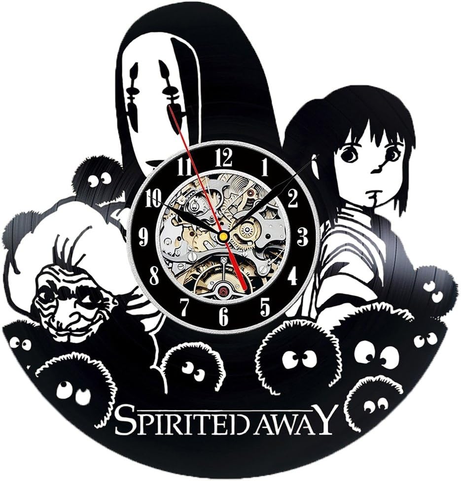 PLYY Spirited Away Vinyl Record Wall Clock Nostalgic Home Decor Wall Clock