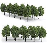 HO Scale Trees, Mystear 50PCS HO OO Scale 1:100 Model Trees 1.4in/3.5cm Train Railroad Park Scenery Architecture Fake Trees f