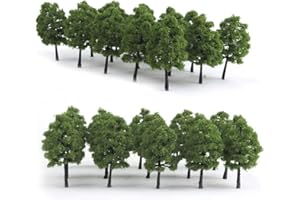 HO Scale Trees, Mystear 50PCS HO OO Scale 1:100 Model Trees 1.4in/3.5cm Train Railroad Park Scenery Architecture Fake Trees f