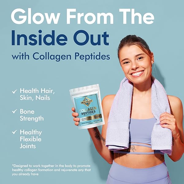 COLLAGEN PEPTIDES POWDER, HYDROLYZED COLLAGEN PROTEIN SUPPLEMENT WITH BIOTIN, HYALURONIC ACID, VITAMIN C, EASY MIXING COLLAGEN SUPPLEMENTS FOR WOMEN AND MEN – 7.85OZ