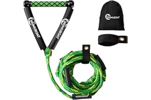 MUMUBOAT Wakesurf Rope with Handle, 25ft Adjustable Wake Surf Rope Floating Watersport Ropes for Wake Surfing