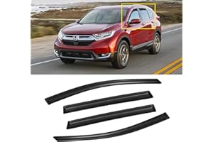 CMVT AUTO Window Visor for 2017-2022 Honda CR-V CRV, Out-Channel Rain Guards Shields Vent Shade Deflector Wind Dark Smoke Ventshade Ventvisor for 17-22 CR-V CRV 2018 2019 2020 2021, Tape-On Outside-Mount, 4PCS
