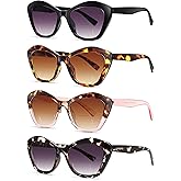 LADEESSE 4 Pack Bifocal Reading Sunglasses for Women Fashion Cateye Sun Readers Outdoor Reading Glasses UV400 +2.75 Protection
