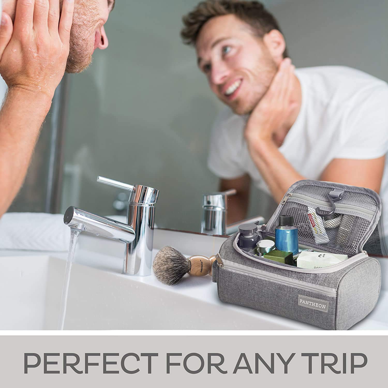 Pantheon Toiletry Organizer Wash Bag Hanging Dopp Kit Travel for Bathroom Shower : Beauty