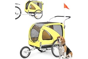 ANOUR 2 in1 Pet Bicycle Trailer and Jogger Travel Carrier Suitable for Small and Medium Dogs, Folding Storage 20303L