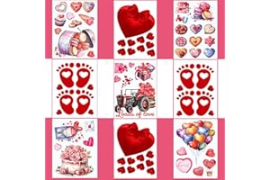 MOFUGUI Heart Window clings Thick Gel Clings for Glass Mirror Bathroom Valentines Wedding Birthday Party Holiday Supplies (WS002)