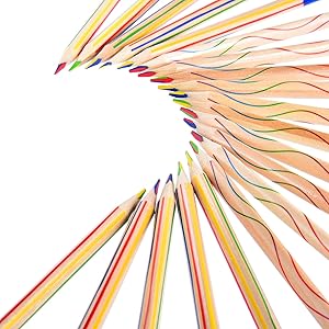 Frienda 30 Pieces Drawing Pencil 4 in 1 Rainbow Colored Pencil Set for Art Drawing, Coloring and Sketching