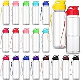 Mifoci 20 Pieces Water Bottle Bulk 17 oz Plastic Water Bottles Bulk Gym Sports Adults Reusable Large Bottles with Leak Proof Flip Top for Party Outdoor(Regular Style,Assorted Color)