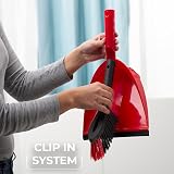 Vileda Dust Pan & Brush Set 2in1 Ergonomic Handle Rubber Lip Bristles view 2