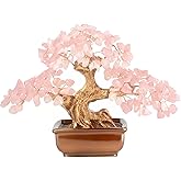 MASGEMES Rose Quartz Crystal Tree of Life – Handmade Gemstone Bonsai Tree with 180 Large Chips – Healing Crystal Feng Shui Tree for Love, Positive Energy & Home Office Decor (6 Inches)