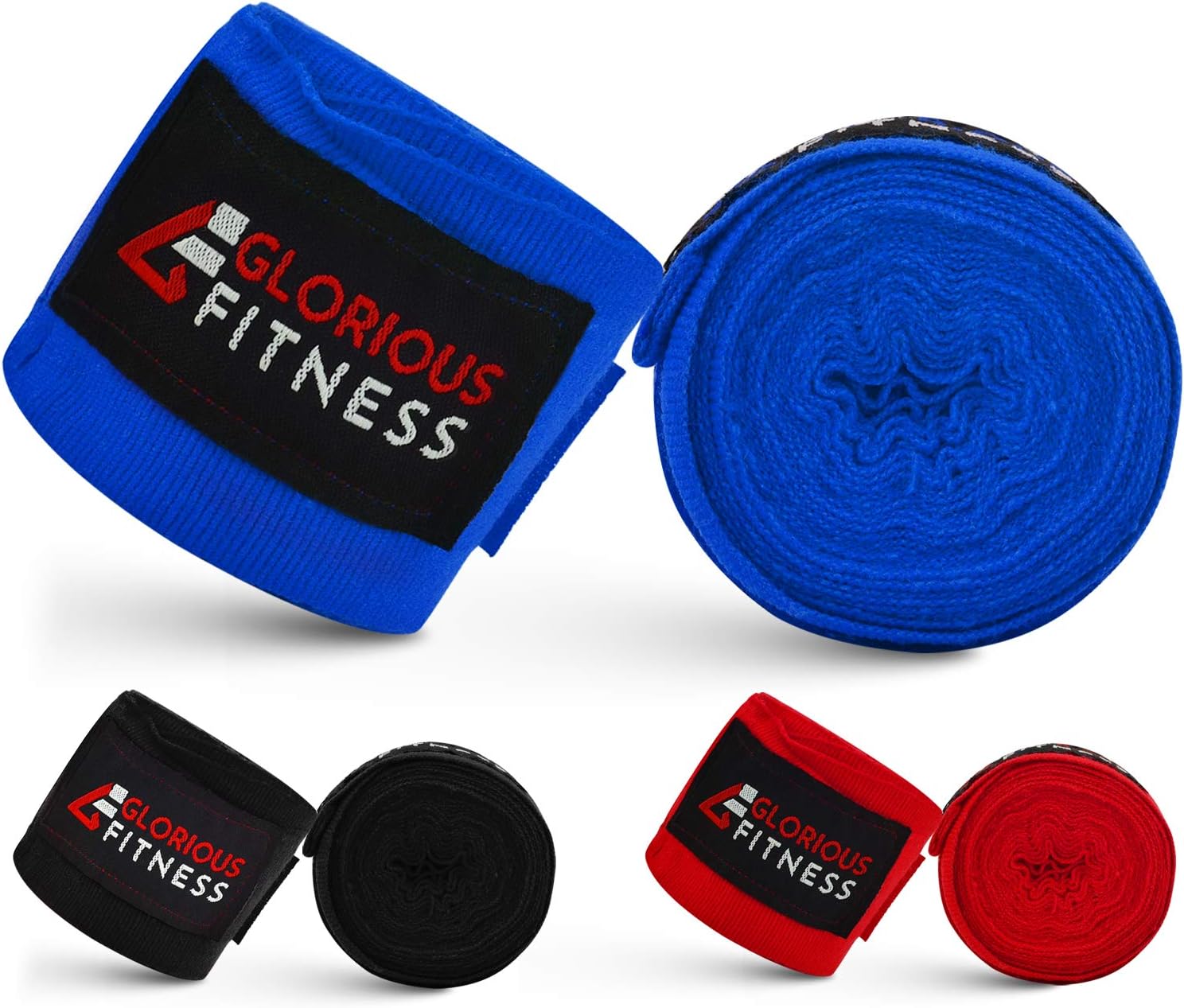 Glorious boxing hand wraps Blue 4.5 Meter with elastic hand wraps