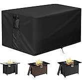 Velfree Fire Pit Cover Rectangle,48 Inch Rectangular Firepit Covers,Waterproof Gas Fire Pit Table Cover, Heavy Duty Cover for Outdoor Fireplace/Patio Propane Firepit - 48 x 36 x 24 Inch