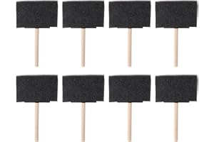 ifundom 20pcs Black Square 4-inch Sponge Bevel Tipped Brush with Wood Handle for Staining and Art Projects