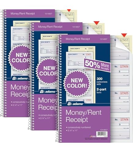 Libro Ricevute Rediform 8L829 - 2 Parti, 8,5x5,5 Pollici, 3 Per Pagina