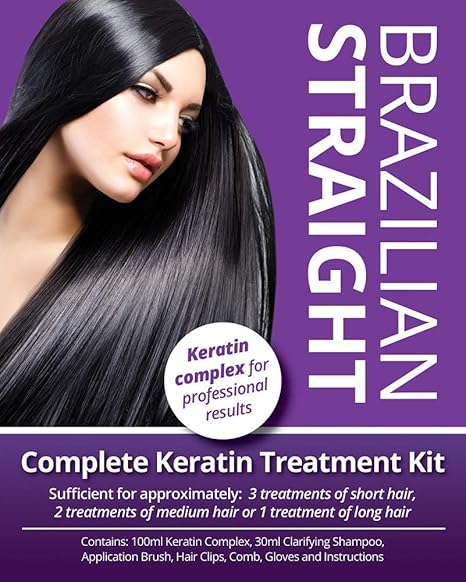 Brazilian Straight Keratin Home Use Treatment Kit Salon Quality