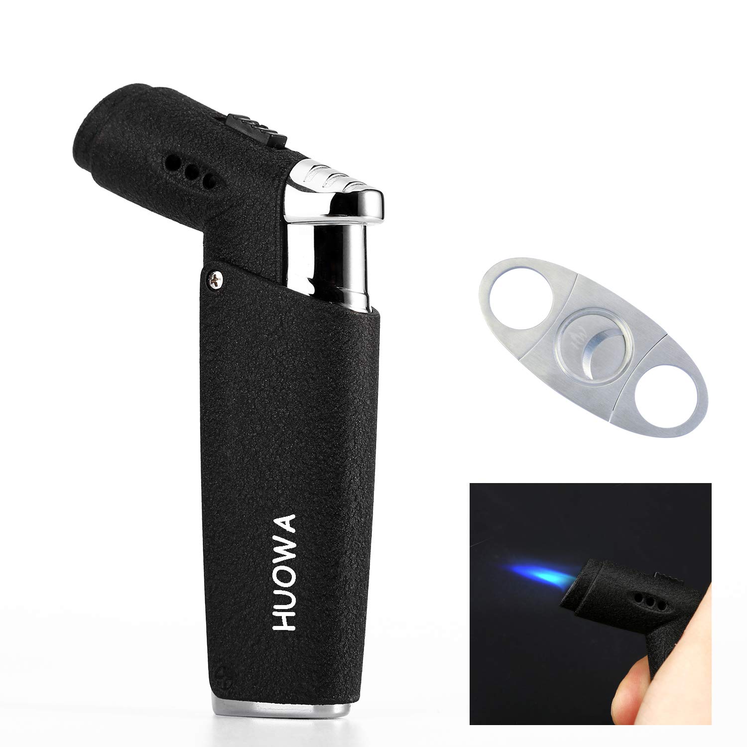 Buy Cigar Torch Lighter with Soft or Jet Flame Mode, Visible Gas Window