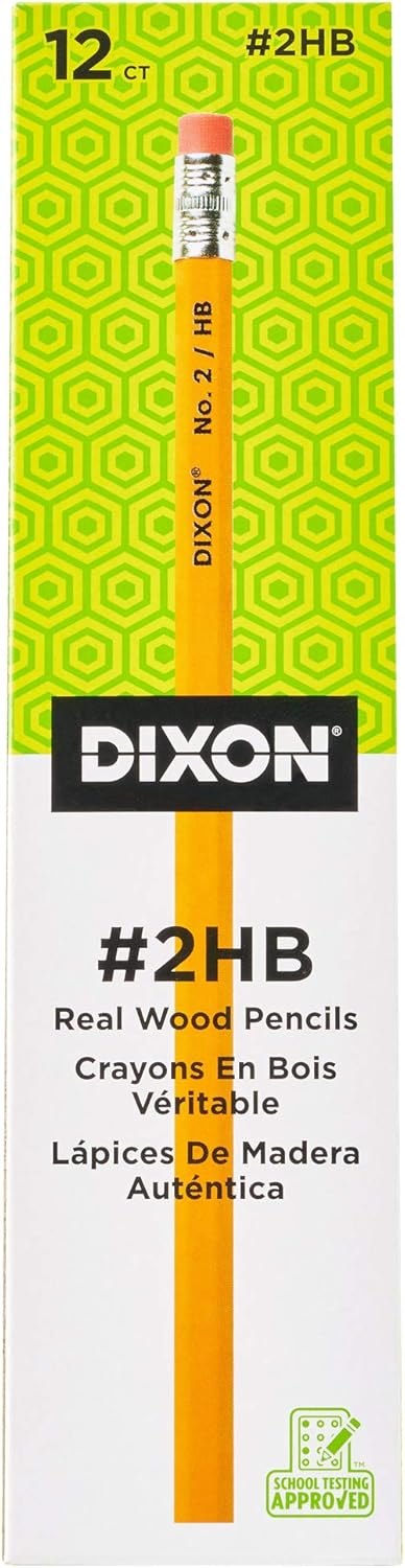 Dixon No. 2 Yellow Pencils, Wood-Cased, Black Core, 12-Count (14402) : Wood Lead Pencils : Office Products