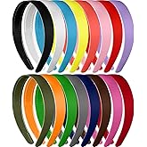 Waydress 16 Pieces Plastic Headbands with Teeth Simple Hard Headbands Wide Anti-slip Hair Bands Craft Headband Hoops for Women DIY Hair Accessories(1 Inch,Classic Color)
