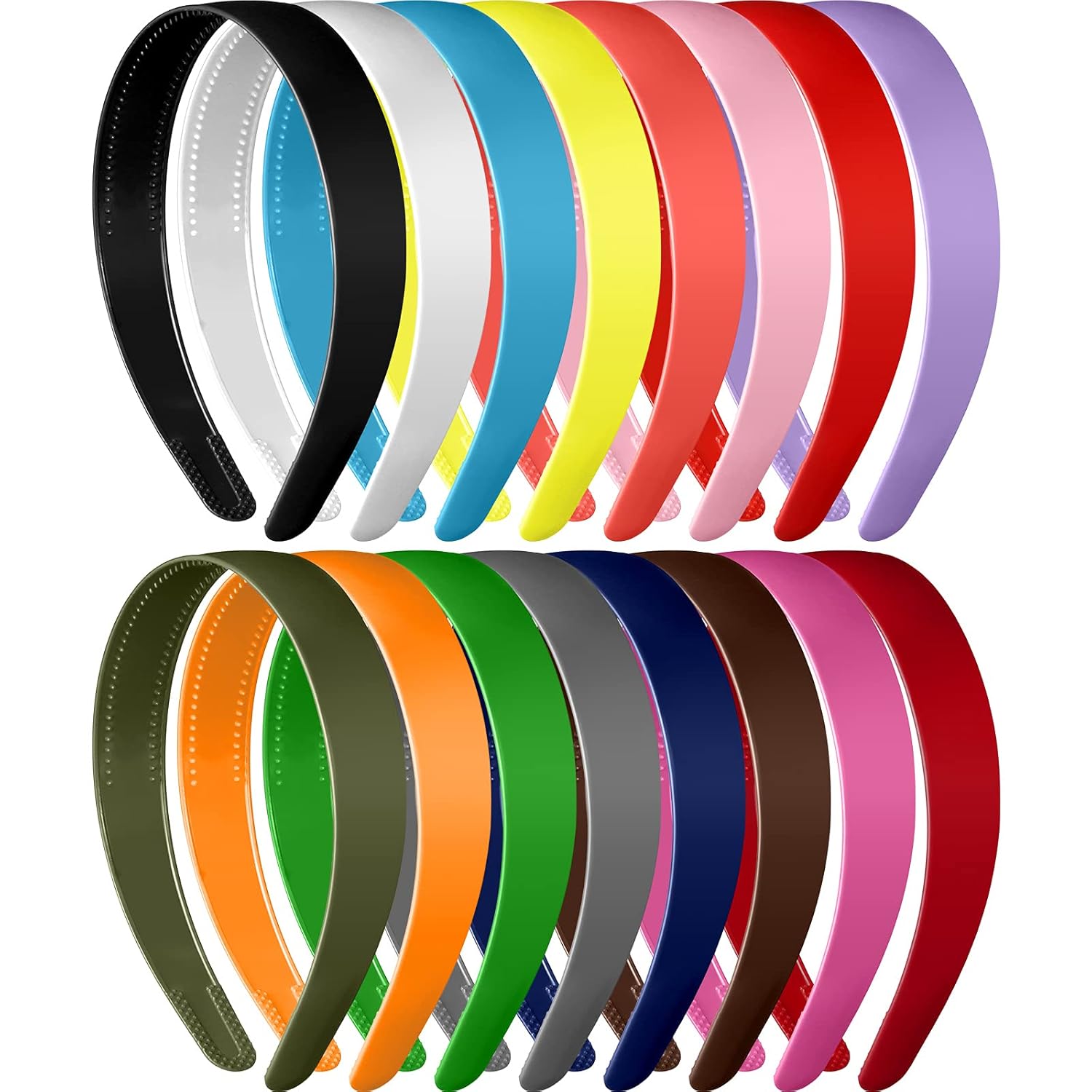 16 Pieces Plastic Headbands with Teeth Simple Hard