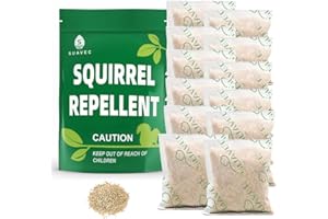 SUAVEC Squirrel Repellent, Chipmunk Repellent, Squirrel Repellant for Attic, Squirrels Deterrent for Garden, Squirrel Repellents Outdoor, Squirrel Away, Mint Repellent Squirrel for Bird Feeders-12P