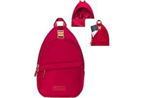 Sarah Wells Allie Sling Pump Bag – Fits All Wearable Cup Pumps & Portable Pumps – Machine Washable Neoprene Crossbody with Insulated Pocket, Water Bottle Holder & Hands-Free Design (Ruby)