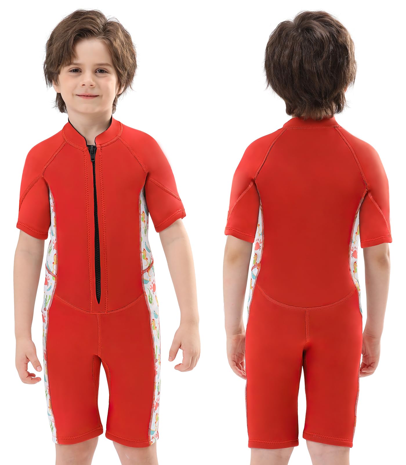 Photo 1 of REALON Kids Wetsuit for Girls Boys Toddler and Youth 3mm Neoprene Child Full Wet Suits Warm in Cold Water Thermal Swimsuit Back Zip for Swimming Diving Jet Skiing Surfing