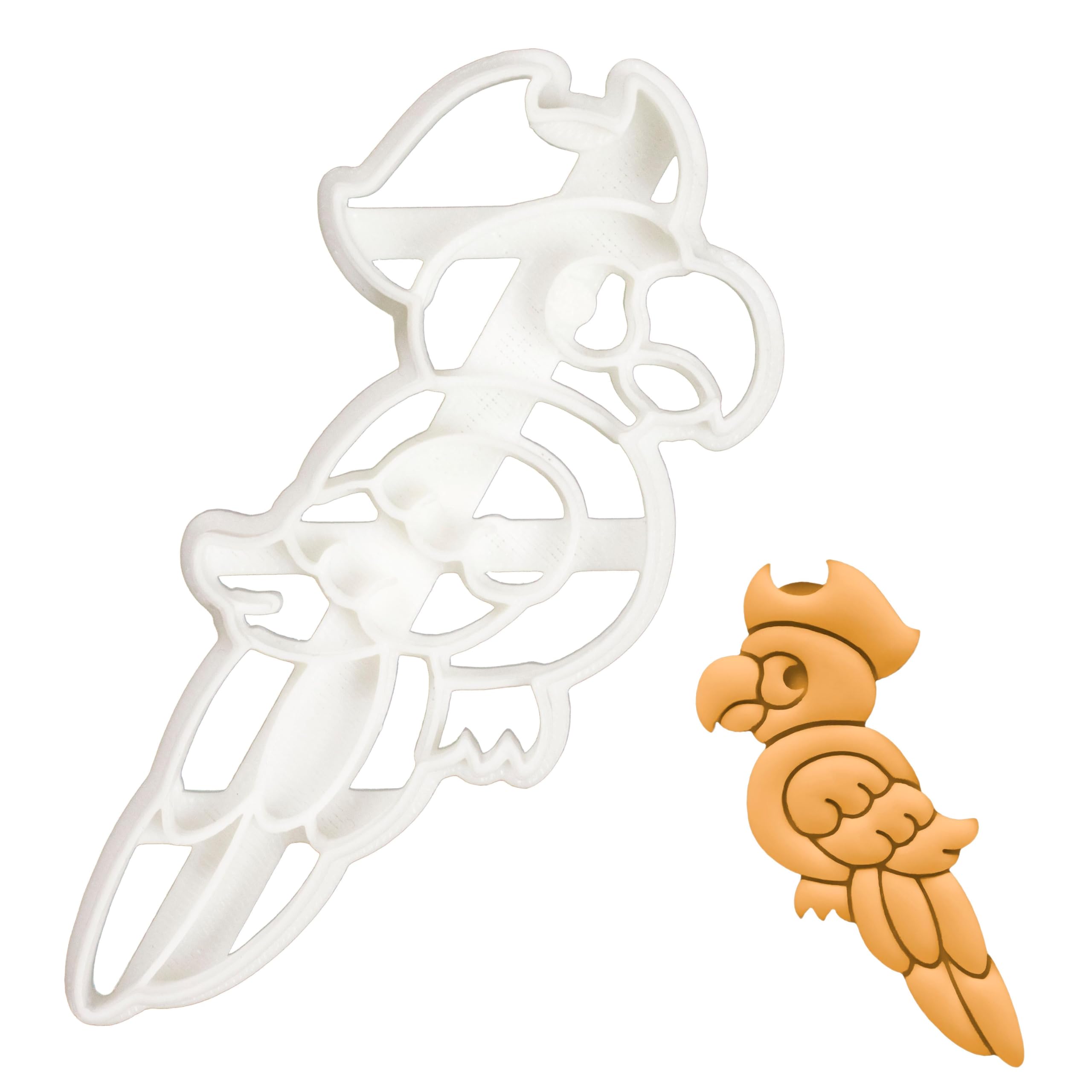 BAKERLOGY Pirate Parrot Cookie Cutter - Detailed Biscuit Cutter Design for Baking and Crafts, Ideal on Fondant, Dough, Clay